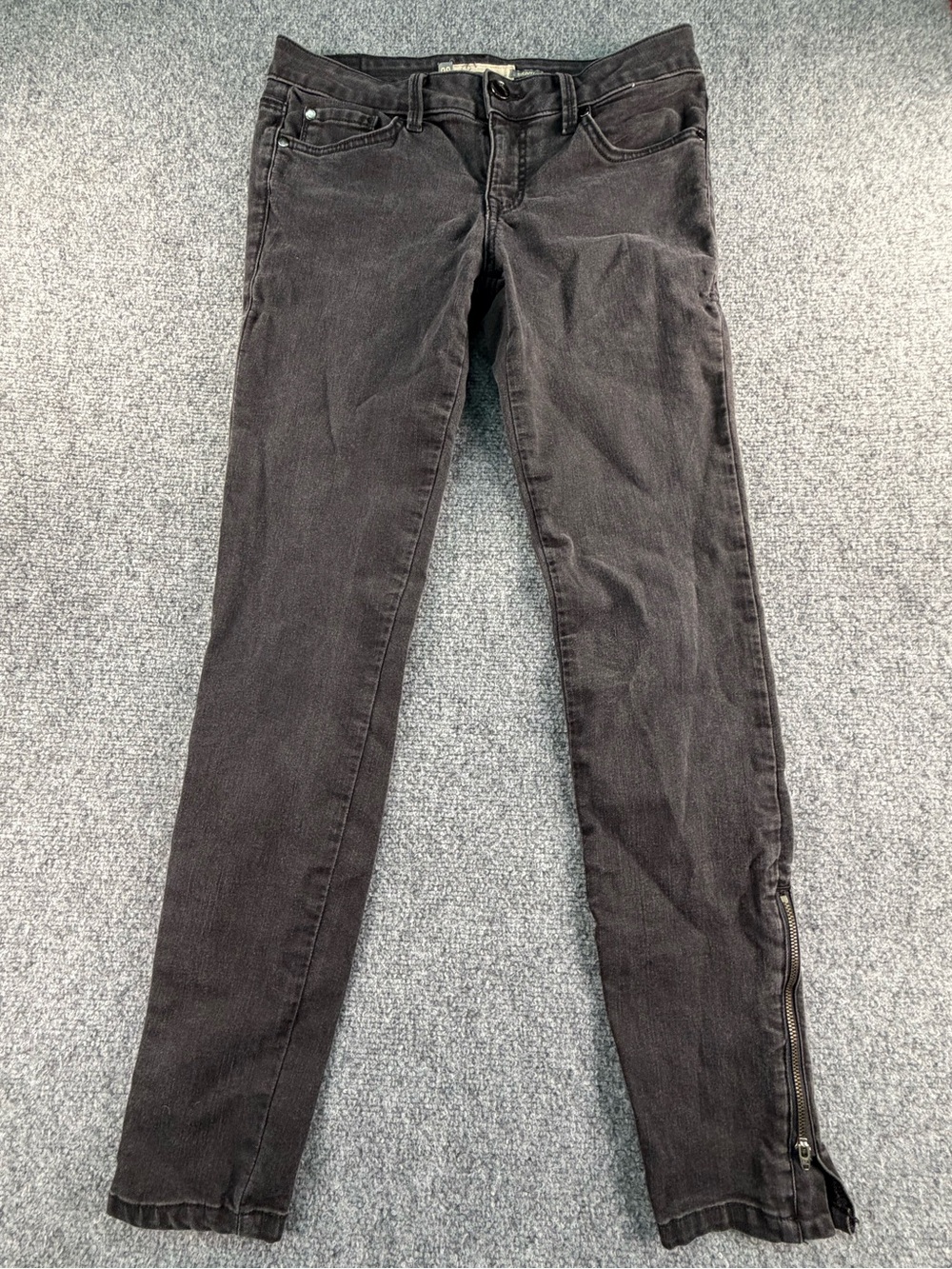 Level 99 Black Skinny Jeans with Ankle Zip Detail